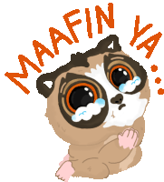 a cartoon drawing of a cat with the words maafin ya