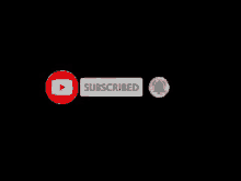 a subscribe button with a bell on it on a black background .