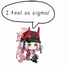 a cartoon character says i feel so sigma in a speech bubble