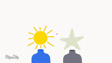 a cartoon drawing of a sun a heart and a star with the words flipa clip at the bottom