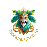 a logo for tropical royal rj with a lion