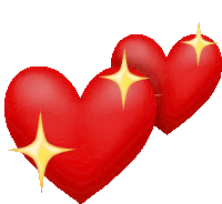 a couple of red hearts with yellow stars on them