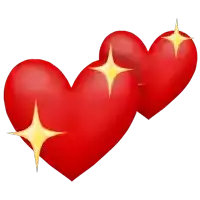 a couple of red hearts with yellow stars on them