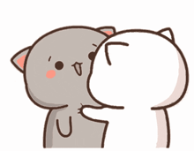 a cartoon of a cat kissing another cat