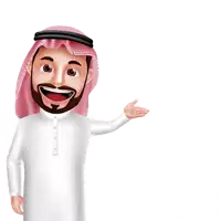 a cartoon character of a man with a beard and a pink head scarf