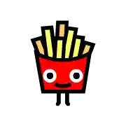 a cartoon illustration of french fries with a face on it .