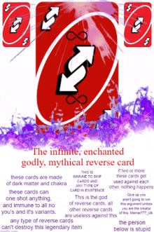 the infinite enchanted godly mythical reverse card is shown on a poster