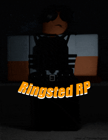 a poster for ringsted rp with a cartoon character in the background