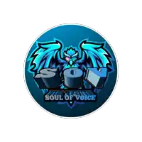 a logo for soul of voice with a blue eagle