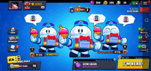 a screenshot of a game called brawl pass shows a few characters holding ice cream cones