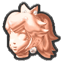 a peach icon with a crown on her head