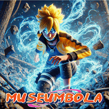 a poster for museumbola with a cartoon character