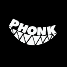 a black background with white letters that say phonk on it