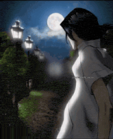 a drawing of a person standing in front of a full moon with the words college illustrations below them