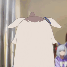 a close up of a cartoon character 's back with a purple shirt with the number 17 on it