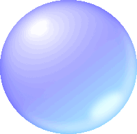 a blue sphere with a white background and a reflection