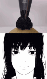 a black and white drawing of a woman 's face and a drawing of a rocket