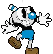 a cartoon character with a blue eye and a blue hat