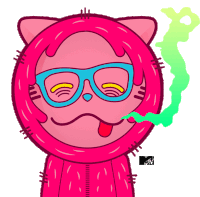 a cartoon of a cat wearing glasses and smoking a cigarette