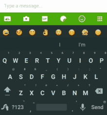 a screenshot of a keyboard that says type a message on the top