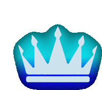 a blue and white crown with a white border