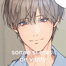 a drawing of a man with the words sonrie si eres de vanty written on the bottom