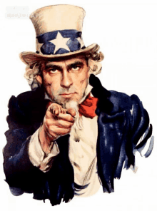 a painting of uncle sam pointing his finger at the camera