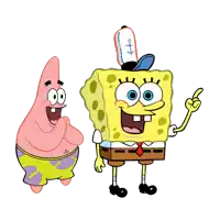 patrick star and spongebob are standing next to each other