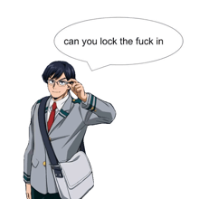 a cartoon character with a speech bubble saying can you lock the fuck in
