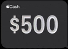 a $ 500 apple cash gift card on a black background