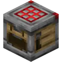 a minecraft block with a red grid on top of it