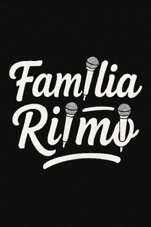 a neon sign that says familia ritmo with a hamburger on it