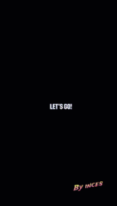 a hand is holding a glowing ball that says let 's go on it
