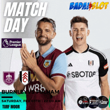 a poster for a match between burnley and fulham