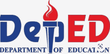 a logo for the department of education with a torch in the middle