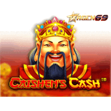 a game called caishen 's cash shows a man with a beard wearing a crown