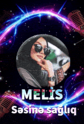 a picture of a woman in a circle with the word melis on it