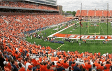 a football field with the word illinois written on it