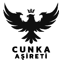 a black and white logo for cunka asireti with an eagle with a crown