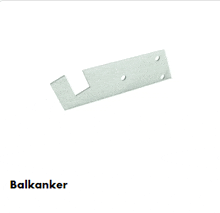 a picture of a metal bracket with the word balkanker underneath it