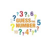 a colorful guess the number game with numbers and question marks