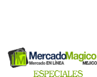 a green and white logo for mercadomagico