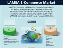 a poster showing the lamea e-commerce market size share and trends