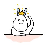 a cartoon of a rabbit wearing a crown and ears .