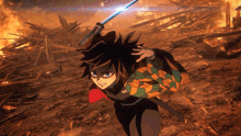 a cartoon character with a sword in his hand
