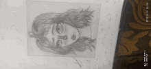 a drawing of a woman 's face is on a piece of paper that says redmi note 8 pro