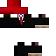 a minecraft skin of a man wearing a red hat and a black suit .