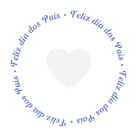 a blue circle with the words feliz dia dos pais around a heart