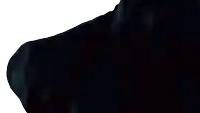 a close up of a monster 's face with a blue background