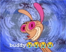 a picture of a cartoon character with the words " buddy " on it